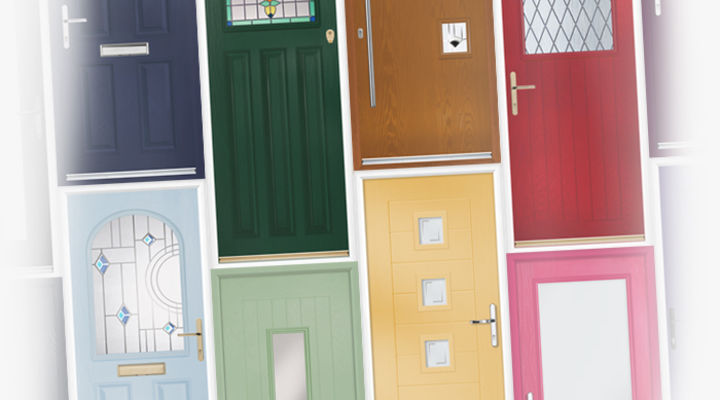 Composite doors in several designs and colours