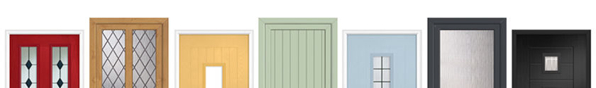 Composite and UPVC doors in different styles and colours