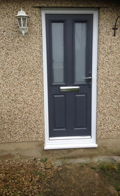 Dorset custom glass slate grey composite front door