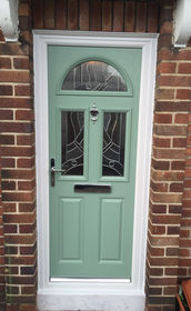 Lothian Zinc Art Abstract chartwell green composite front door