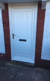 Leeds Solid white upvc back door