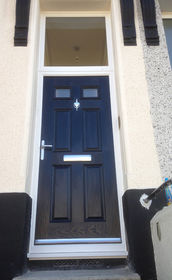 Sussex Anice blue composite front door with toplight