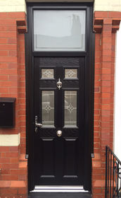 Northumberland Zinc Art Elegance black composite back door with toplight