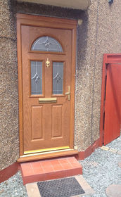 Lothian Zinc Art Elegance oak composite front door