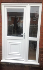 Brent Attina white upvc back door with side panel