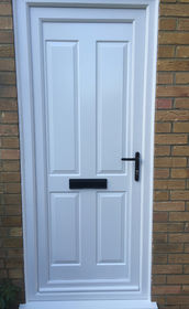 Leeds Solid white upvc front door