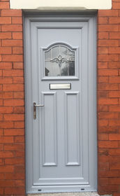 Glasgow Rhine light grey upvc front door