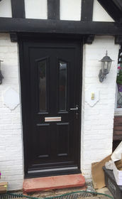 Croydon Elbe black upvc front door