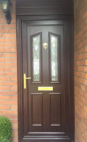 Croydon Diamond Lead 2 rosewood upvc front door