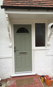 Surrey Anice olive composite front door with flag window