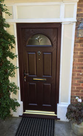 Surrey Crystal Tulip rosewood composite front door