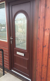 Lewisham Crown mahogany upvc front door