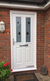 Dorset Black Cavana white composite front door