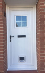 Wandsworth Esmie white upvc front door with catflap