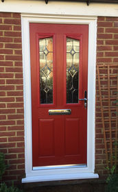 Wiltshire Clear Diamond red composite front door