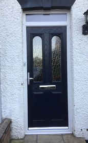 Somerset Anice blue composite front door with toplight