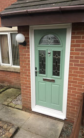 Lothian Silver Triple Glass chartwell green composite front door