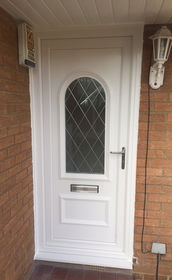 Lewisham Diamond Lead white upvc front door