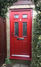 Northumberland Diamond Lead red composite front door