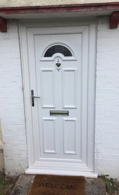 Enfield Lyon white upvc front door