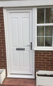 Leeds Solid white upvc front door