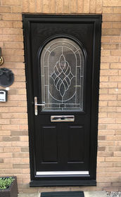 Devon Zinc Art Elegance black composite front door