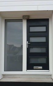 Flintshire Anice anthracite grey composite front door with side panel