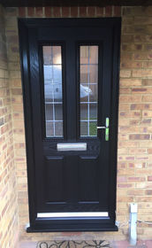 Dorset Box Lead black composite front door