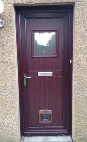 Wandsworth Esmie rosewood upvc front door with catflap