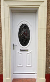 Derby Arno white upvc front door