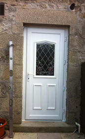 Aberdeen Bias white upvc back door