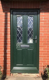 Wiltshire Diamond Lead green composite front door