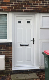 Harrow Vigo white upvc front door