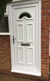 Enfield Lyon white upvc front door