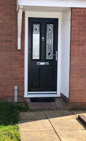 Dorset Silver Triple Glass black composite front door