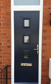 Lincoln Anice blue composite front door with toplight