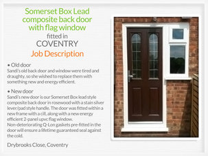 Composite back door installation in Kenilworth