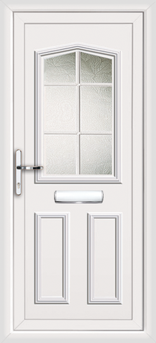 Fully fitted Aberdeen pointed glass upvc front doors