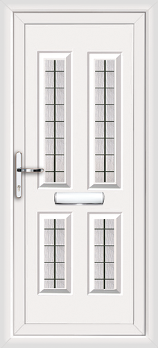 Leeds twin vertical upvc front doors installation