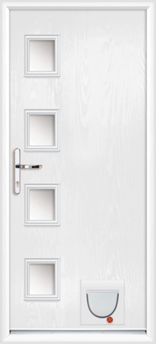 Composite back door with cat flap best sale