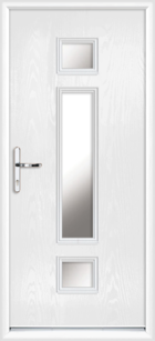 Hampton custom glass slate grey composite back door with side panel